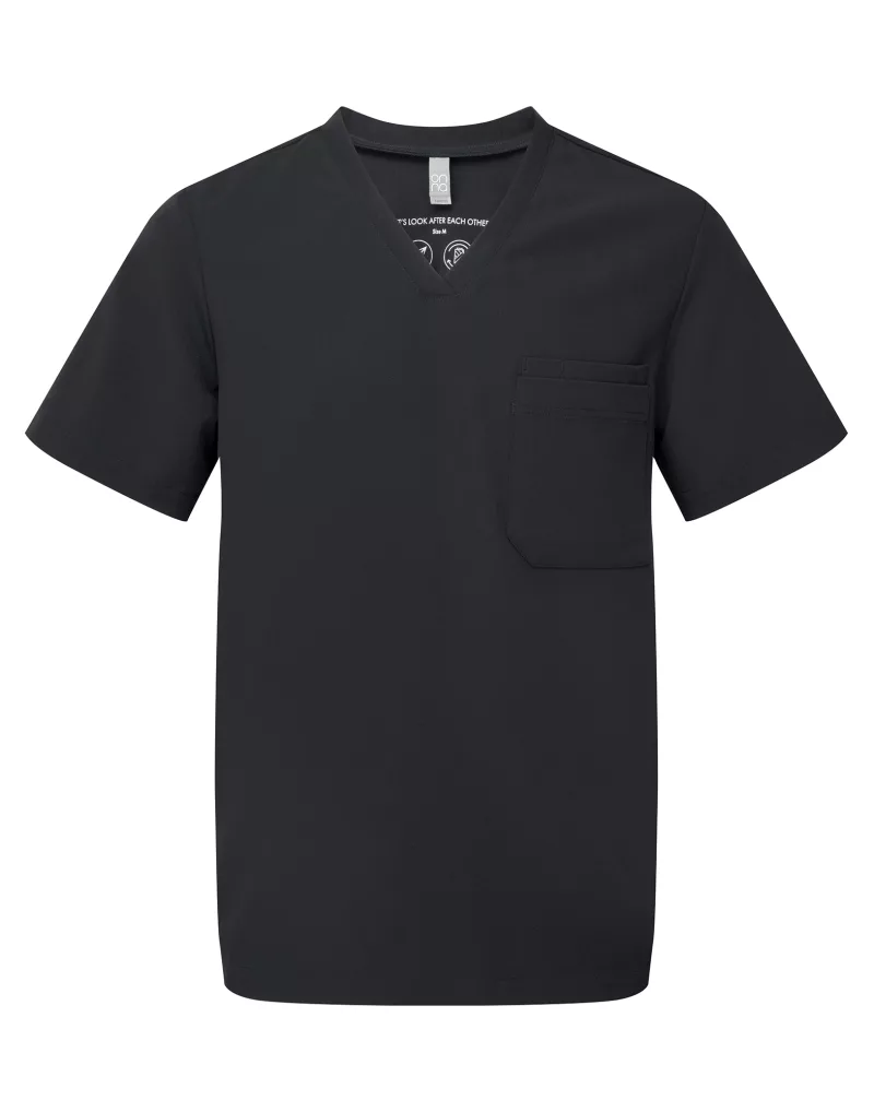 Stretch-Tunika für Herren mit kurzen Ärmeln, Black