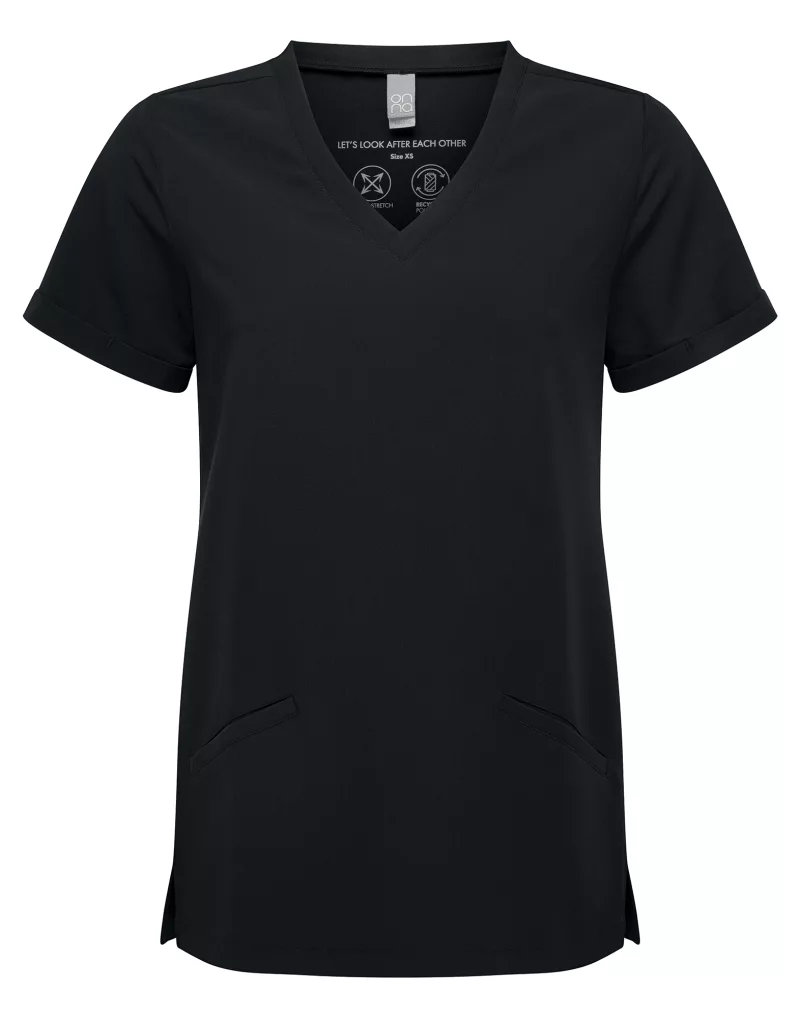 Tunique stretch manches courtes femme, Black