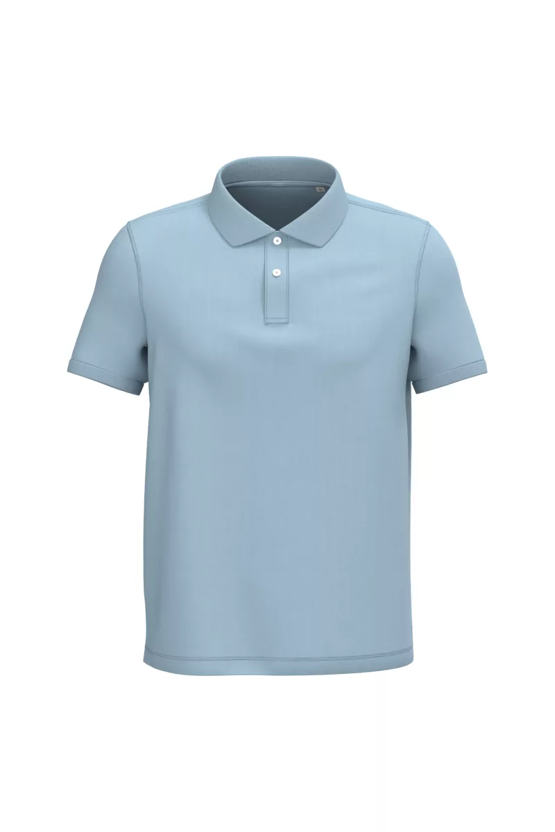 Polo écoresponsable maille piquée homme, Aquamarine