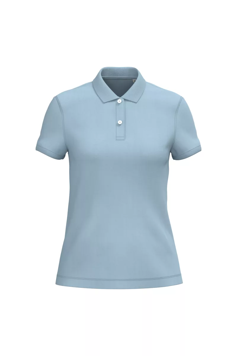 Polo écoresponsable maille piquée femme, Aquamarine