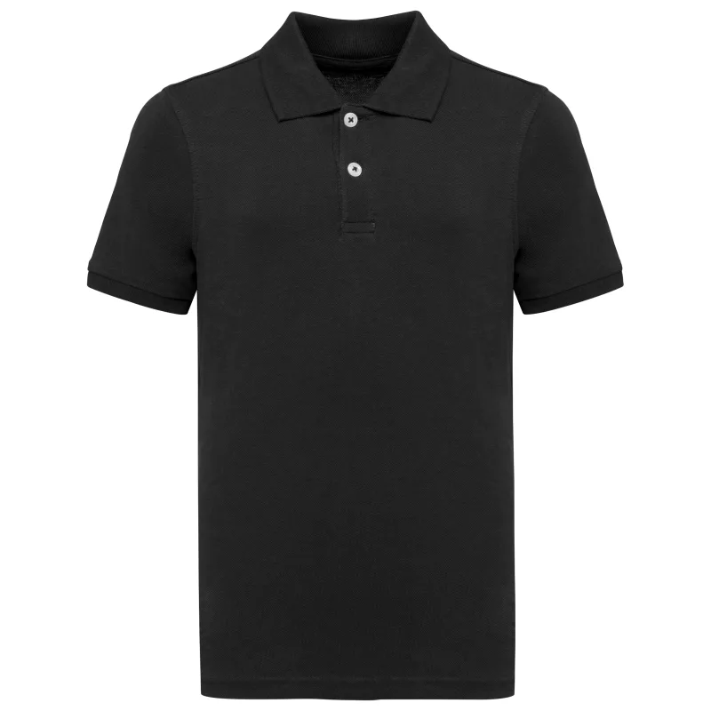 Eco-friendly kids’ piqué polo shirt, Black