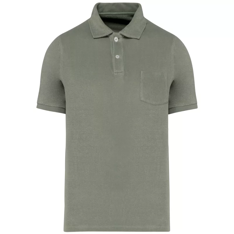 Polo écoresponsable en éponge homme, Almond Green