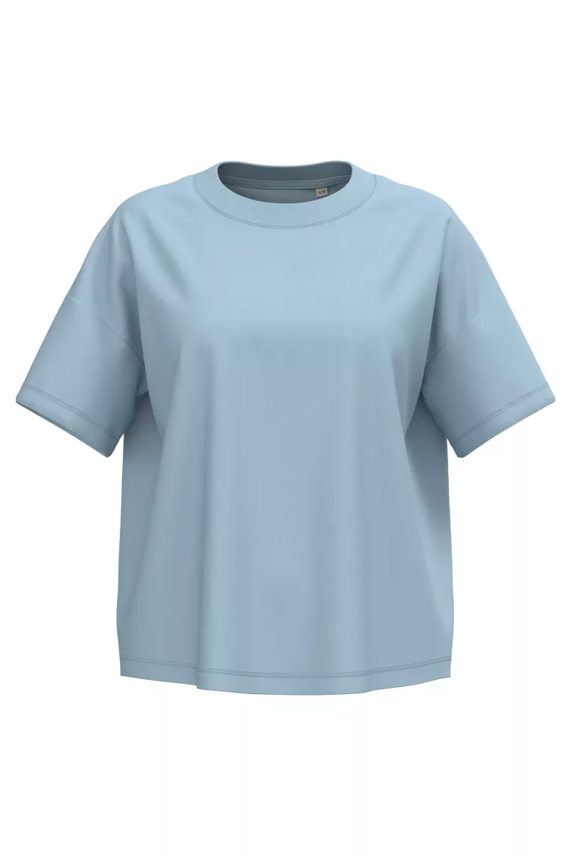T-shirt écoresponsable oversize femme, Aquamarine
