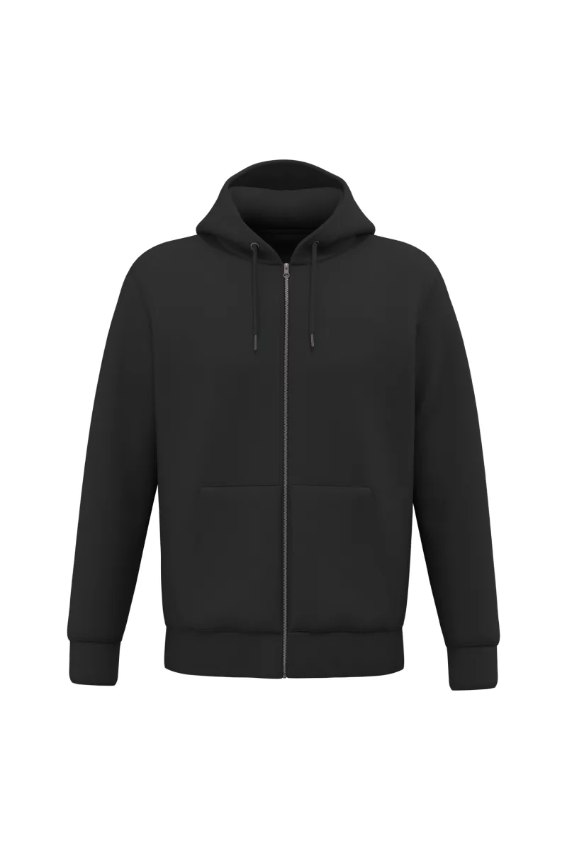 Sweat-shirt écoresponsable zippé à capuche unisexe, Black