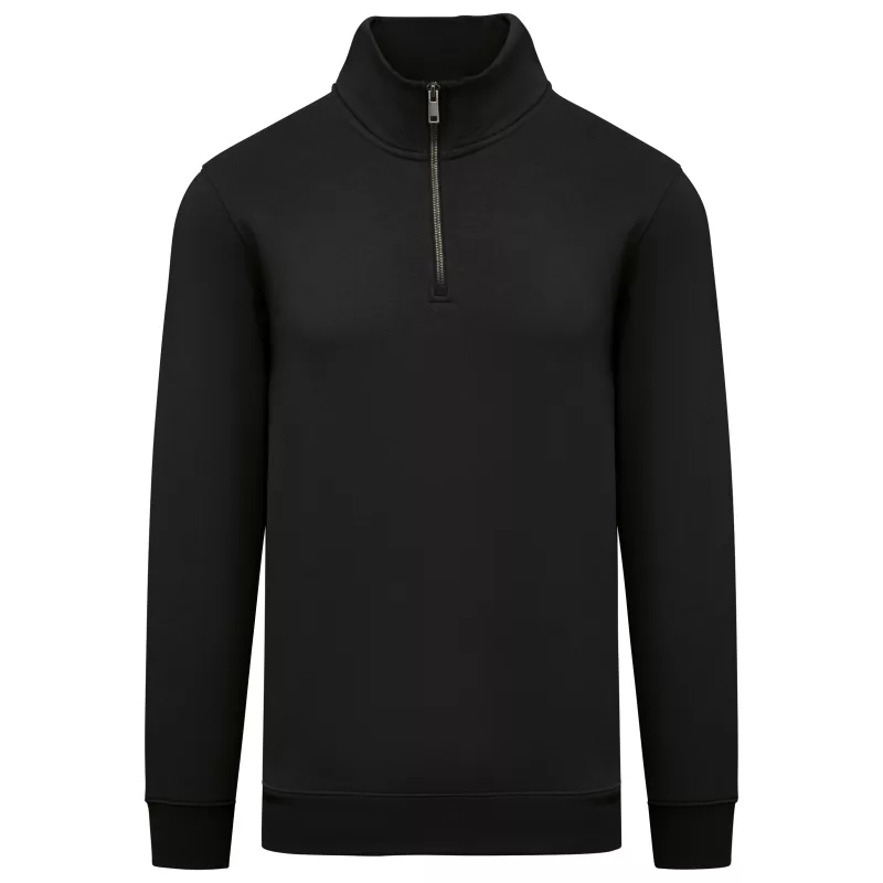 Sweat-shirt écoresponsable à col montant zippé homme, Black