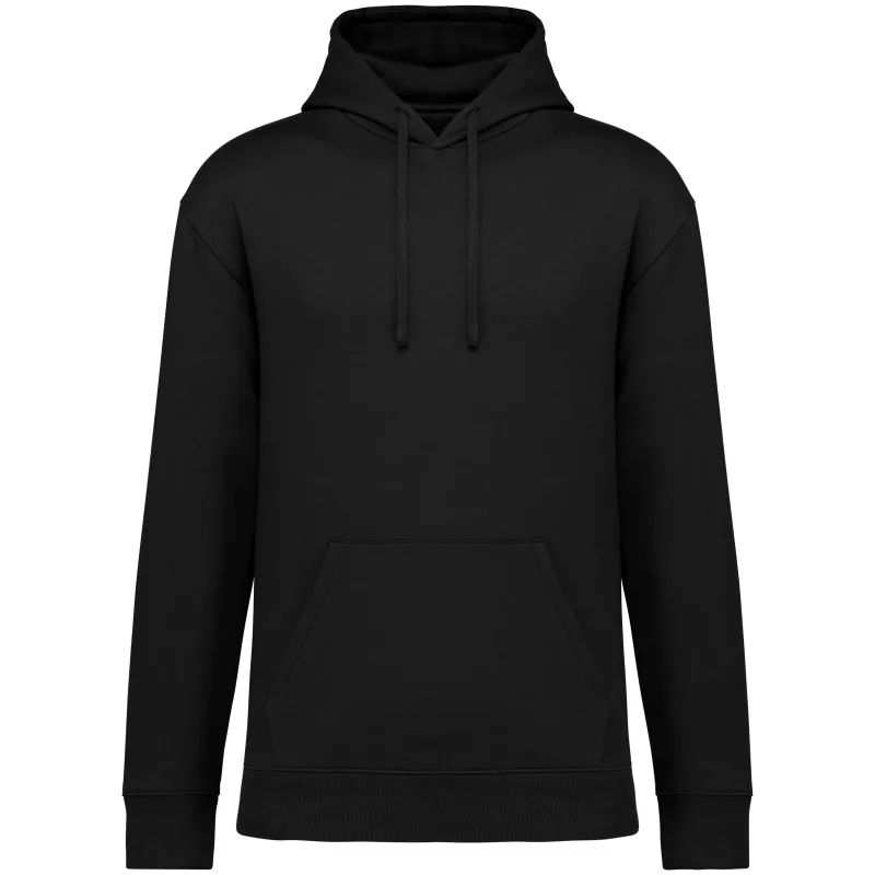 Sweat-shirt écoresponsable à capuche à épaules tombantes molleton gratté unisexe, Black