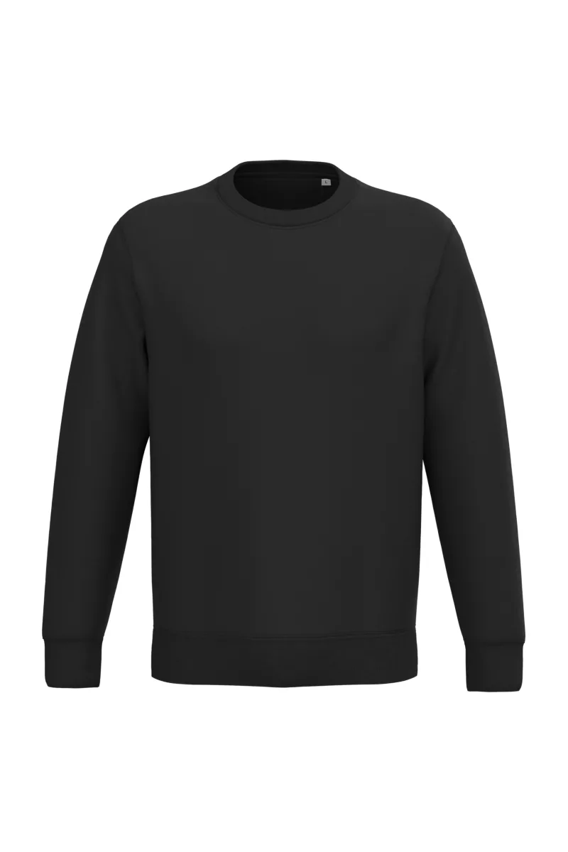 Sweat-shirt écoresponsable à col rond unisexe, Black