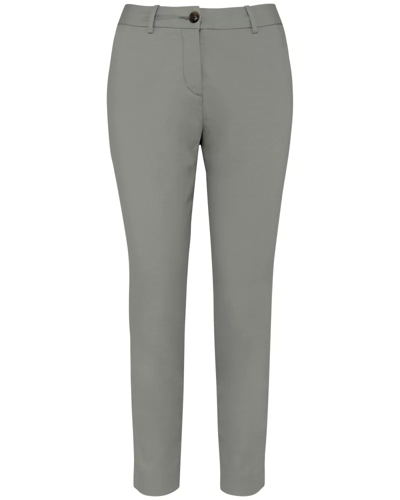 Pantalon chino 7/8 écoresponsable femme, Almond Green