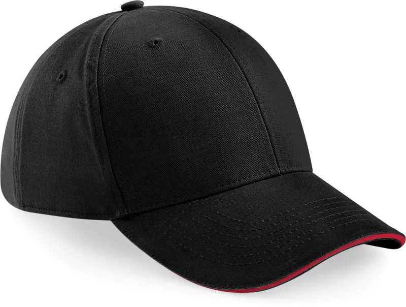 Athleisure 6 panels cap, Black / Classic Red