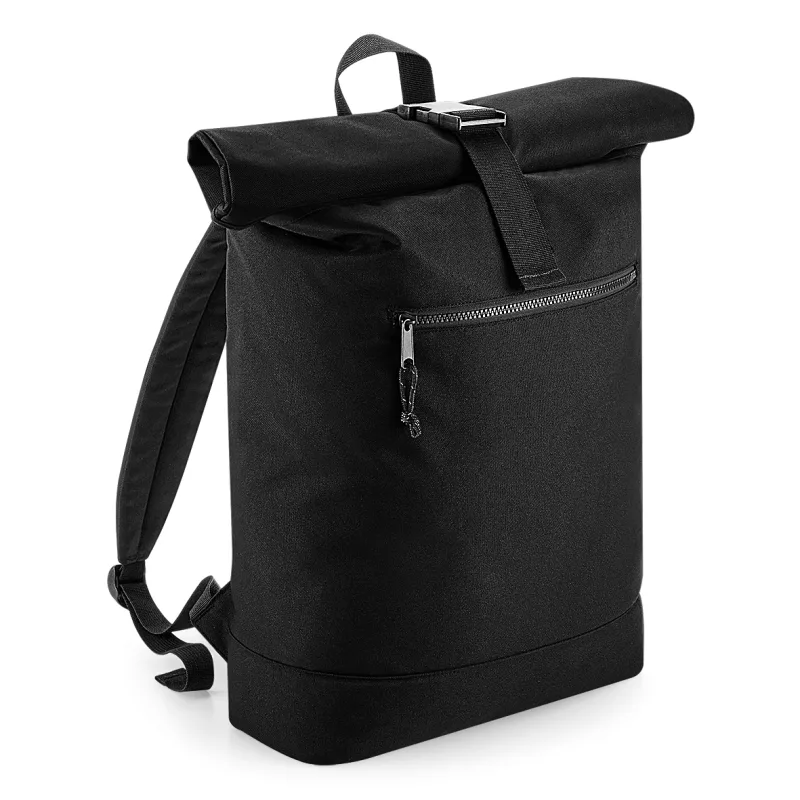 Recycelter Roll-Top-Rucksack, Black