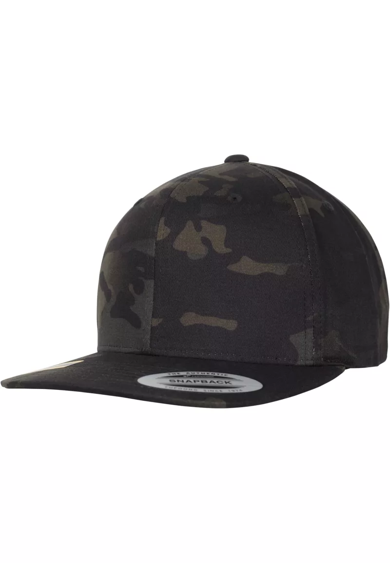 Classic snapback multicam cap, BLACK MULTICAM