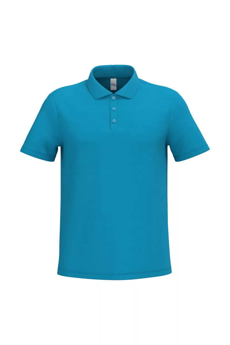 Men's pique polo shirt, Ideal Atoll Blue