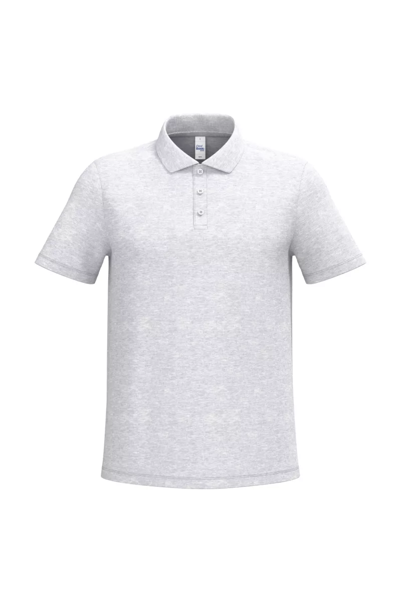 Men's pique polo shirt, Ideal Ash Heather