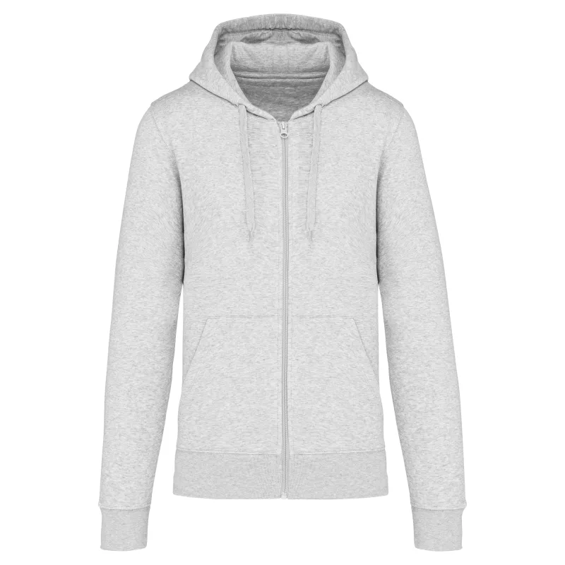 Sweat-shirt écoresponsable zippé à capuche homme, Ash Heather