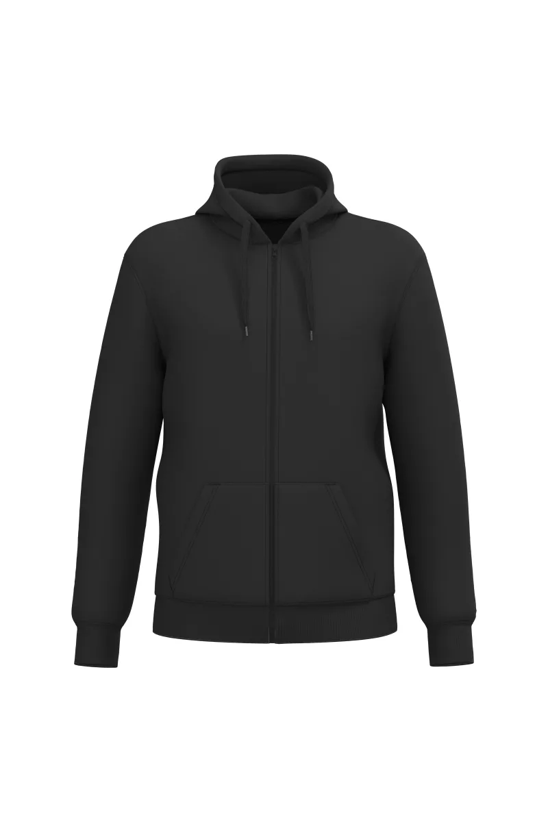Sweat-shirt recyclé zippé à capuche unisexe, Black