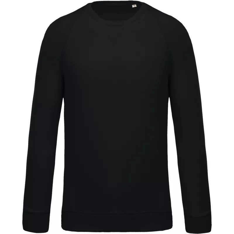 Sweat-shirt Bio col rond manches raglan homme, Black
