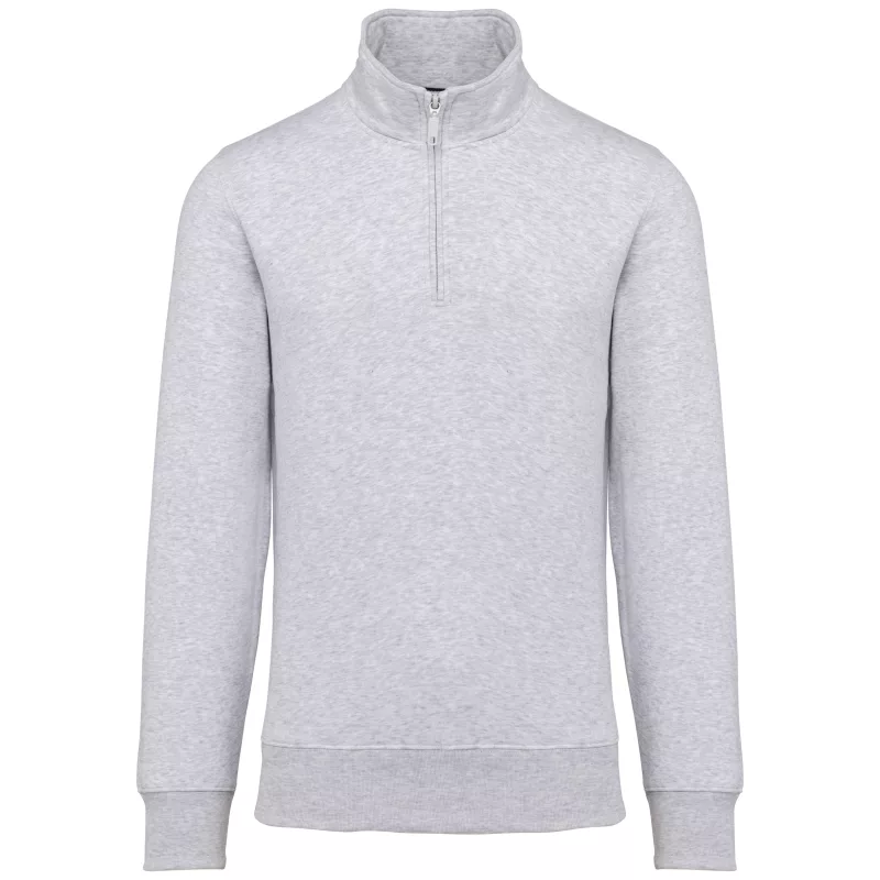 Sweat-shirt col zippé homme, Ash Heather