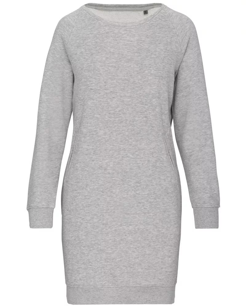 Bio-Loungekleid aus Fleece, Light grey heather