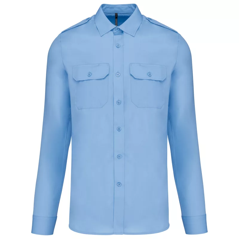Chemise pilote manches longues homme, Sky Blue