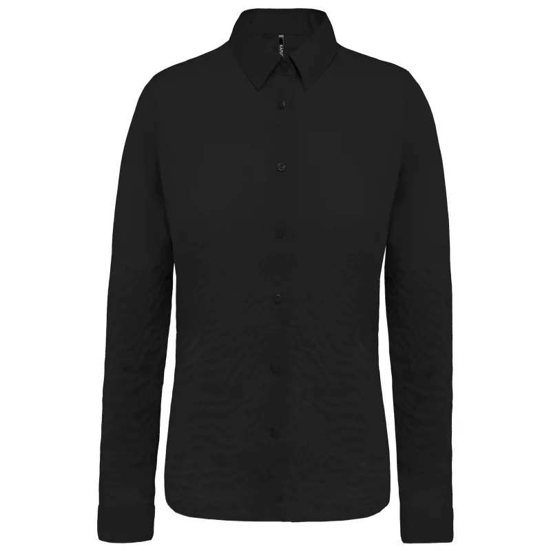 Chemise popeline manches longues femme, Black