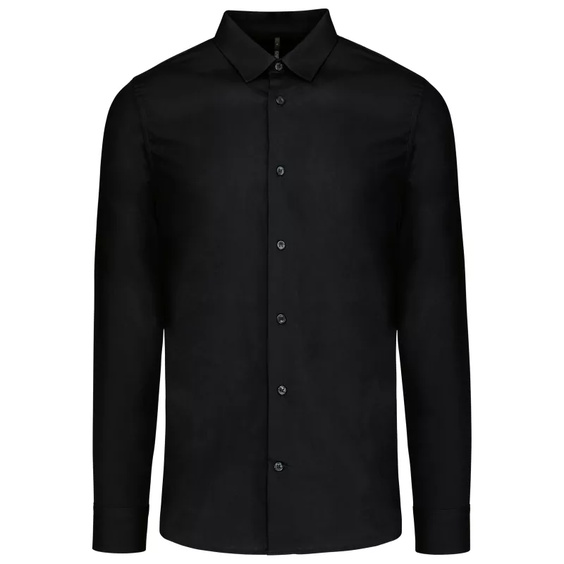 Chemise popeline manches longues homme, Black