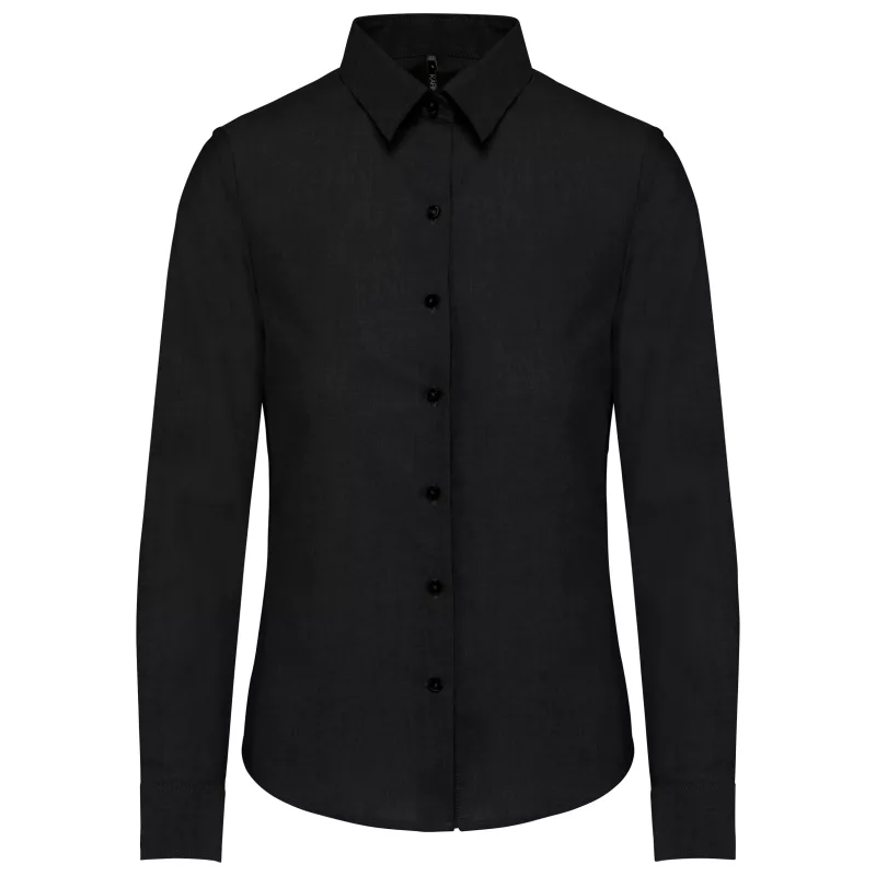 Chemise Oxford manches longues femme, Black