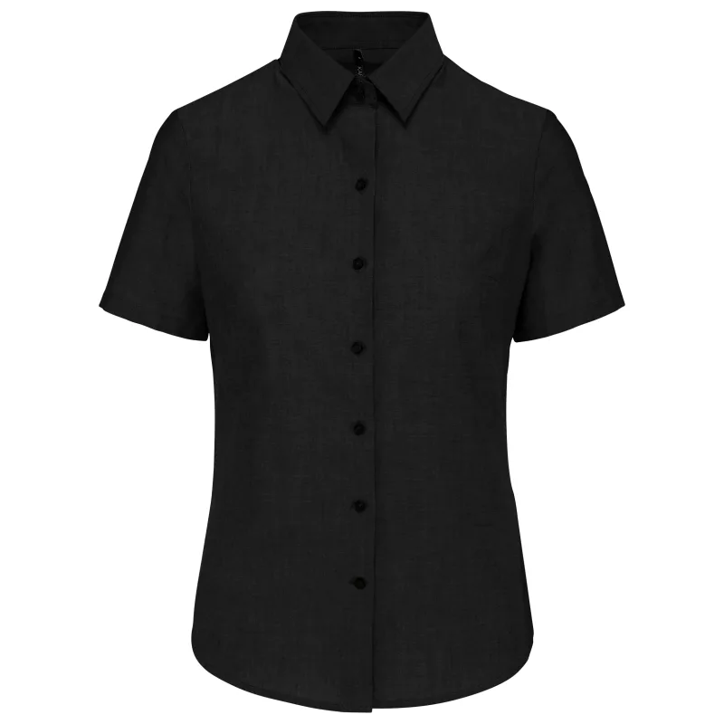 Chemise Oxford manches courtes femme, Black