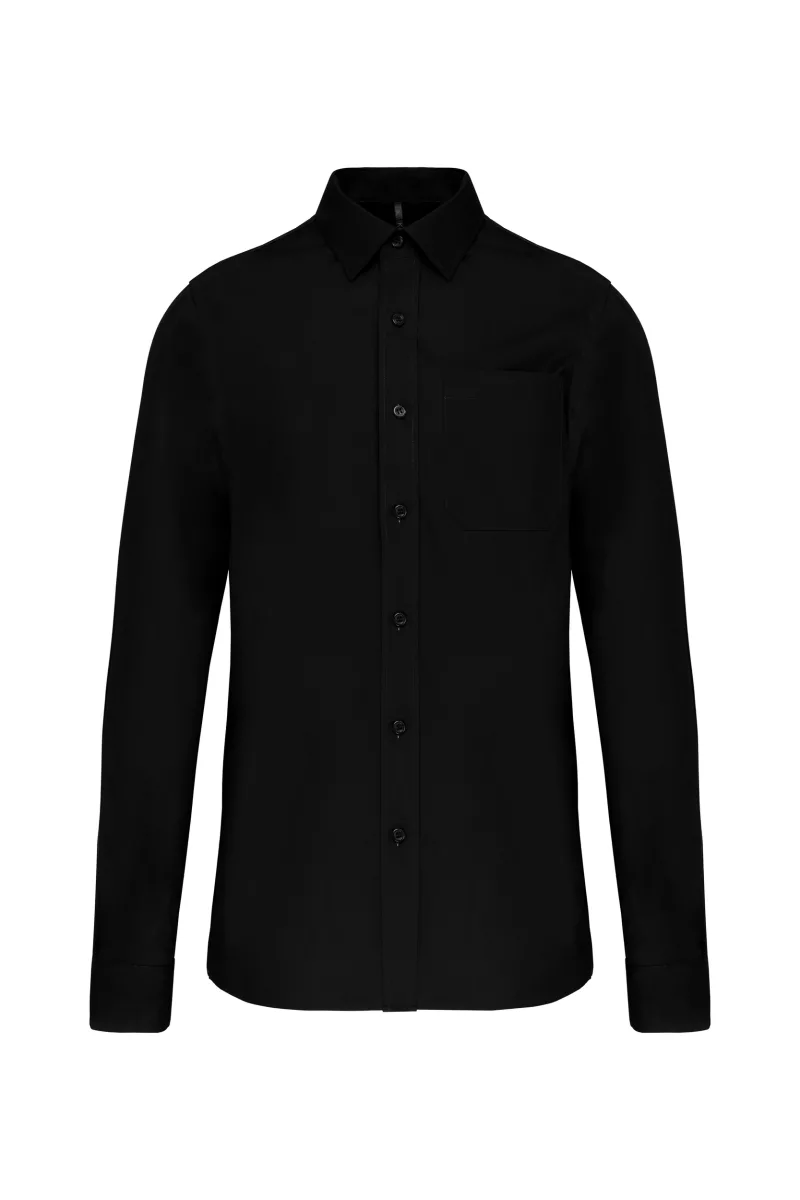 Chemise popeline manches longues, Black