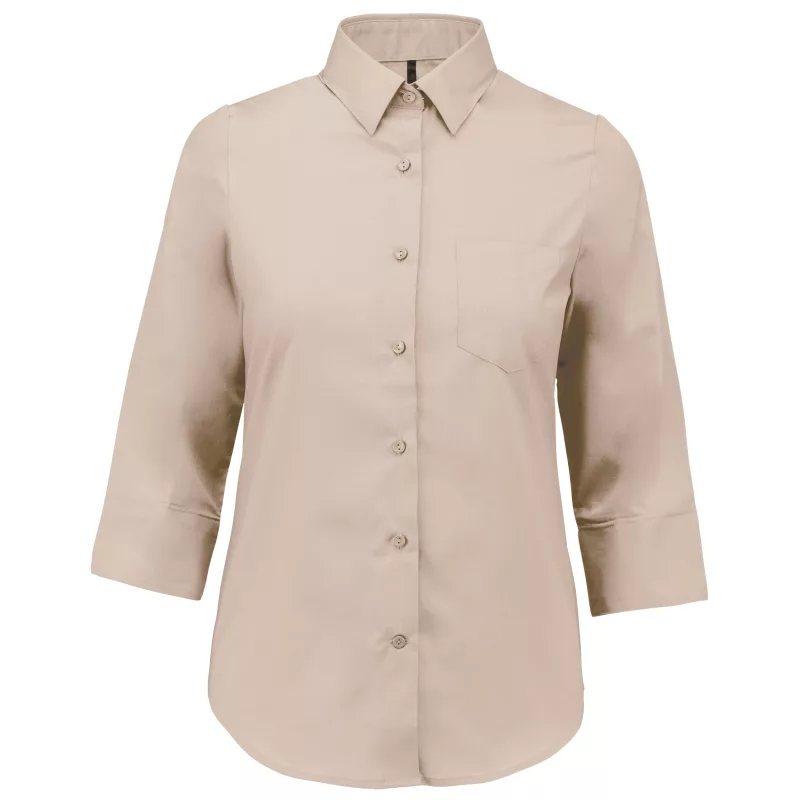 Chemise popeline polycoton manches 3/4 entretien facile femme, Angora