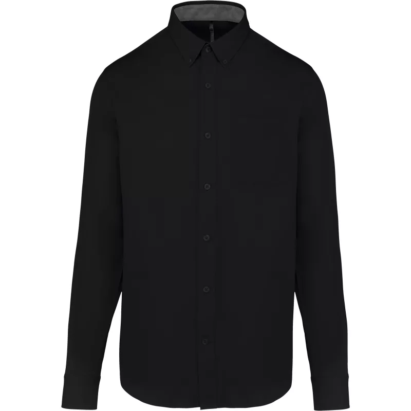 Langarm-Baumwollhemd Nevada für Herren, Black