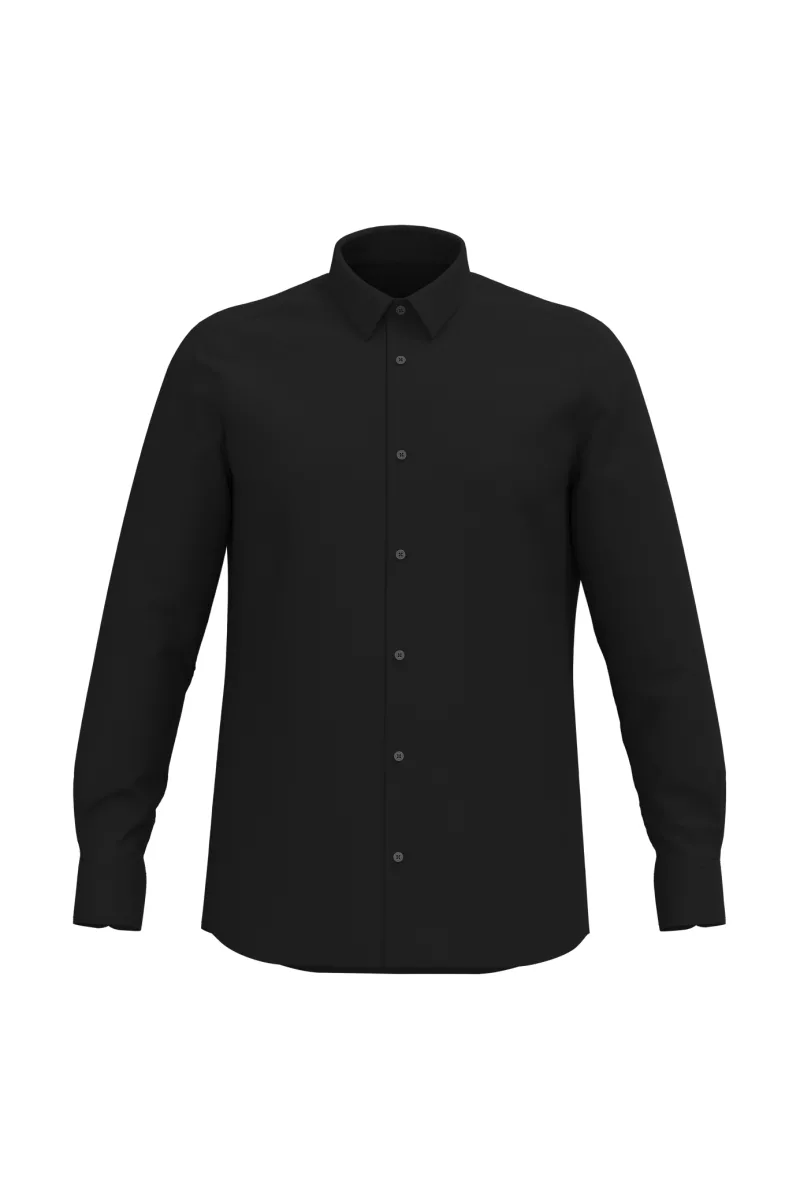 Chemise oxford manches longues homme, Black