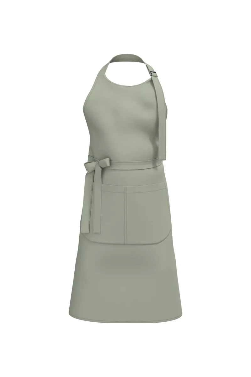 Tablier avec poche en coton Bio, Almond Green