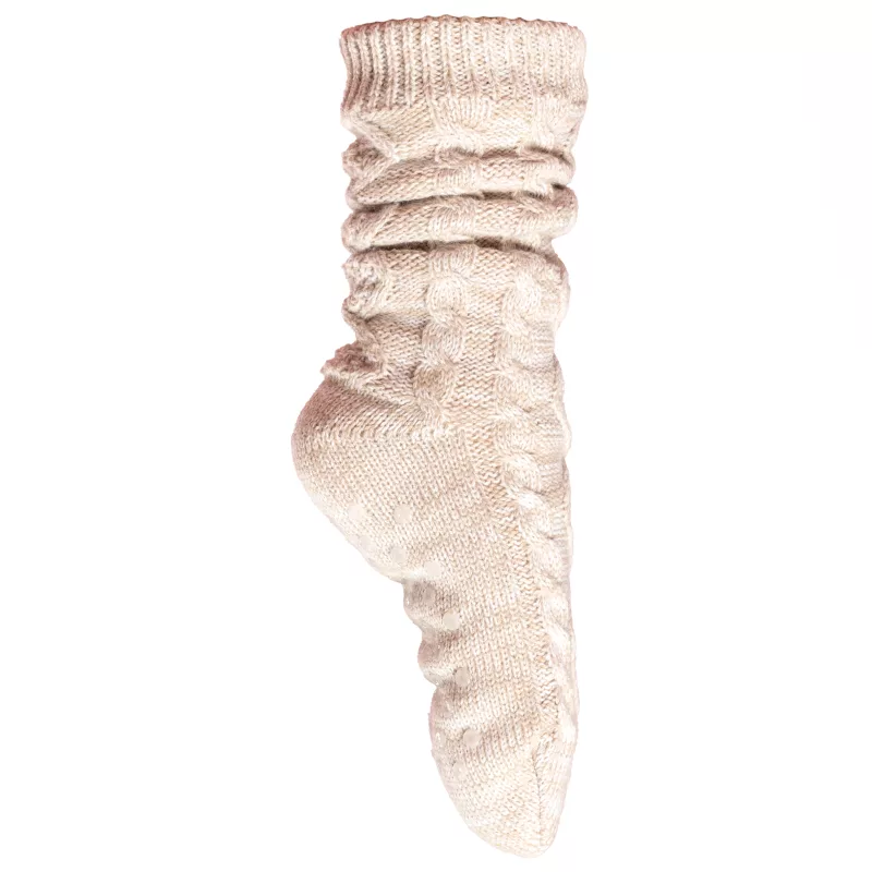 Sherpa-lined Lounge socks, Angora Melange