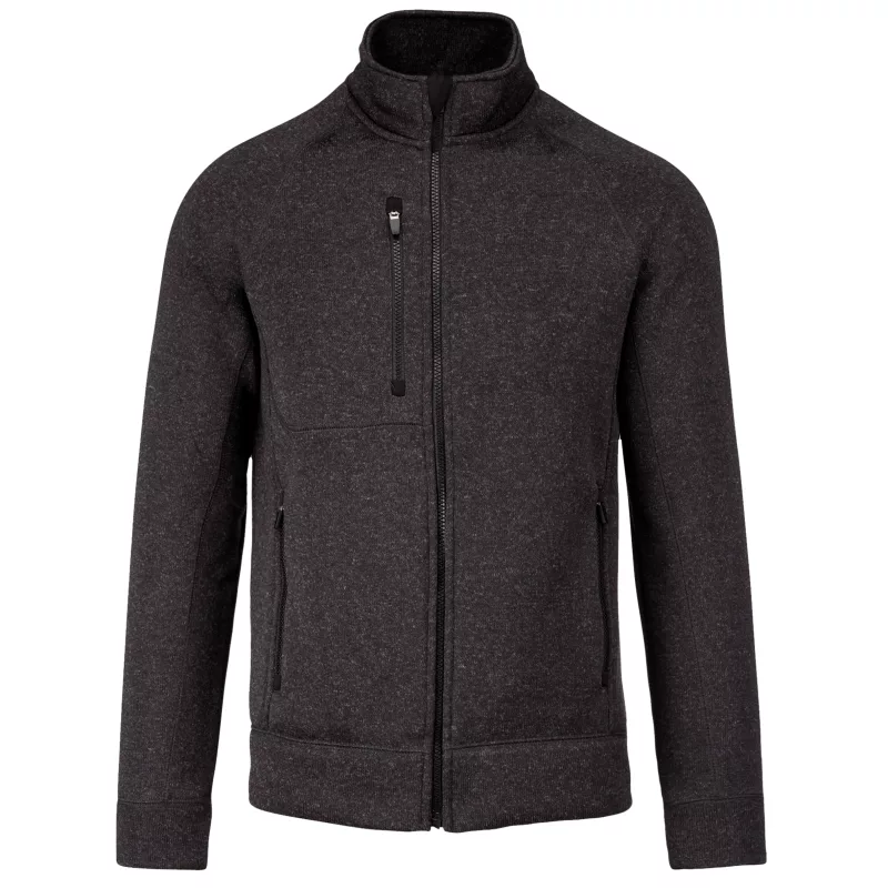 Veste zippée chinée homme, Dark Grey Melange