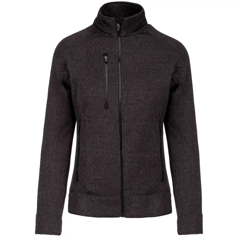 Ladies’ full zip heather jacket, Dark Grey Melange