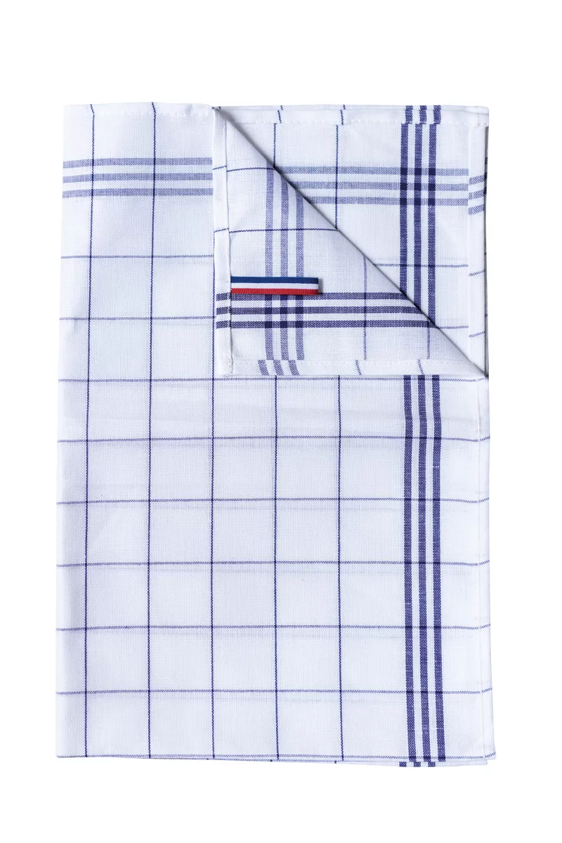 Essuie-verres à carreaux Origine France Garantie, Navy