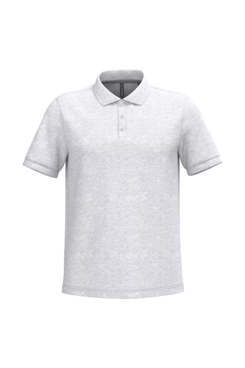 Polo piqué manches courtes homme, Ash Heather