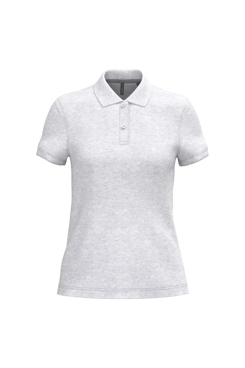 Polo manches courtes femme, Ash Heather