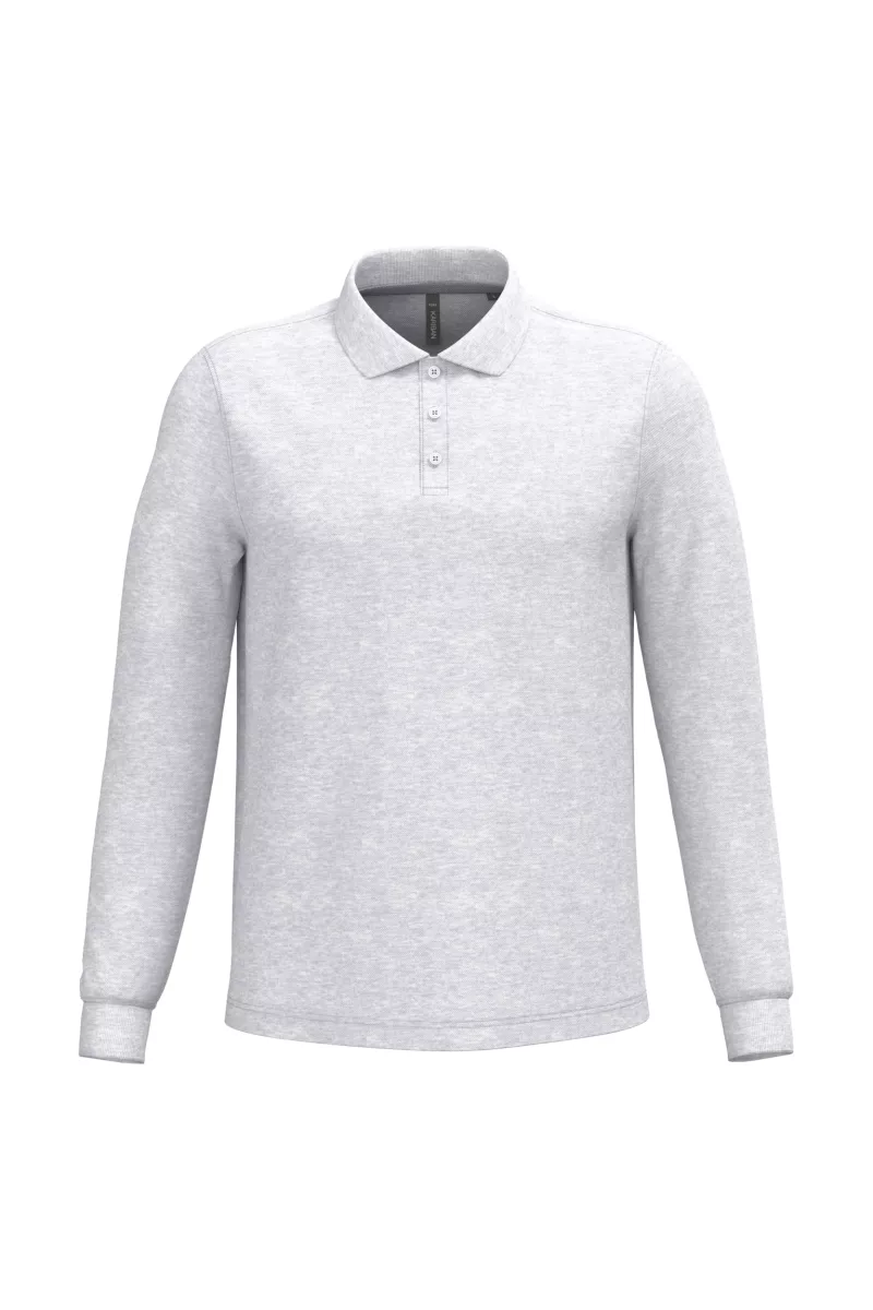 Polo manches longues homme, Ash Heather