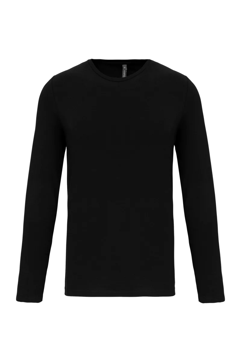 Langarm-T-Shirt mit Rundhalsausschnitt, Black