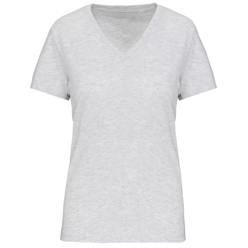 Damen-T-Shirt BIO150 IC mit V-Ausschnitt, Ash Heather
