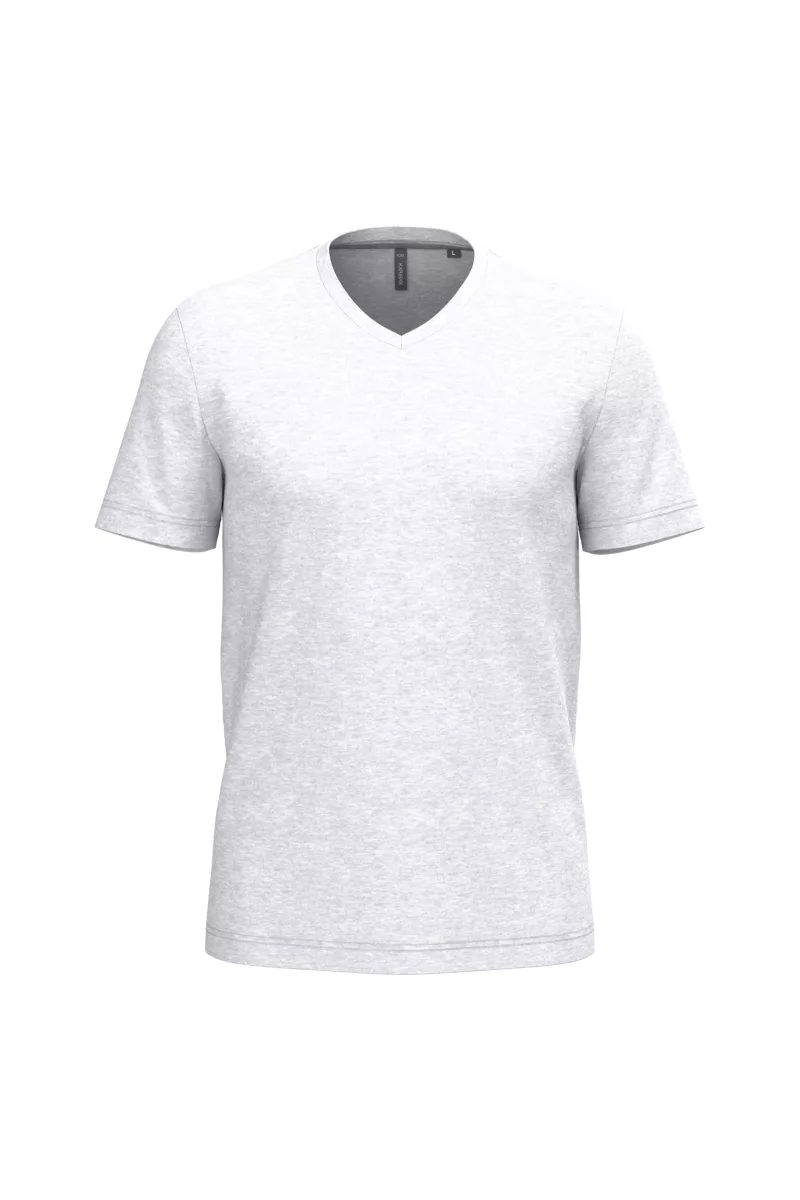T-shirt col V manches courtes homme, Ash Heather