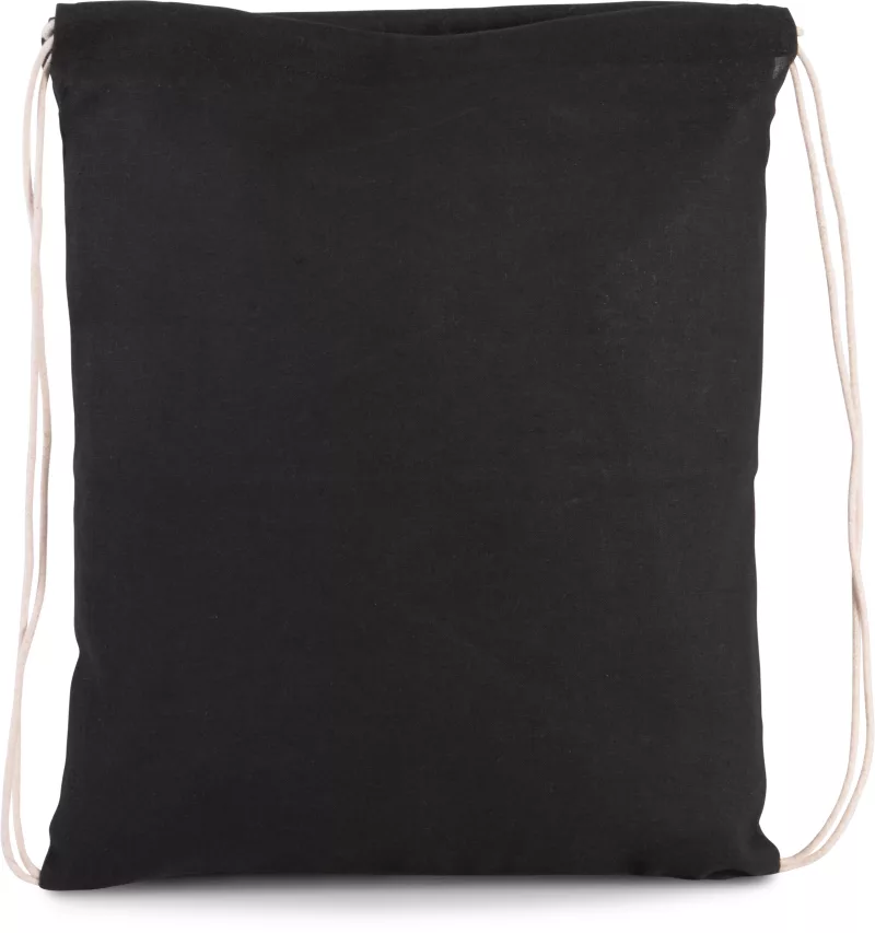Petit sac à dos en coton bio avec cordelettes, Black