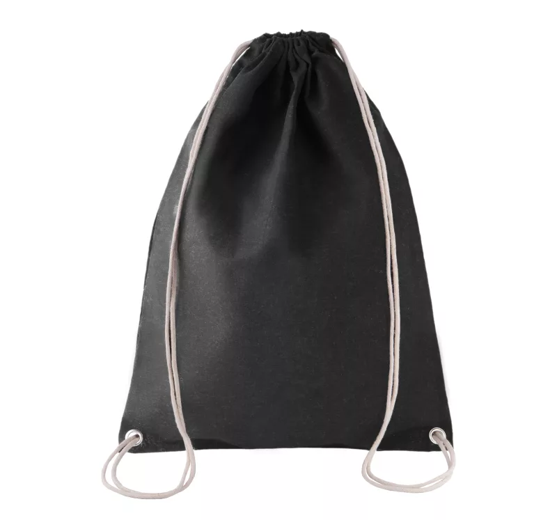 Sac à dos en coton avec cordelettes, Black