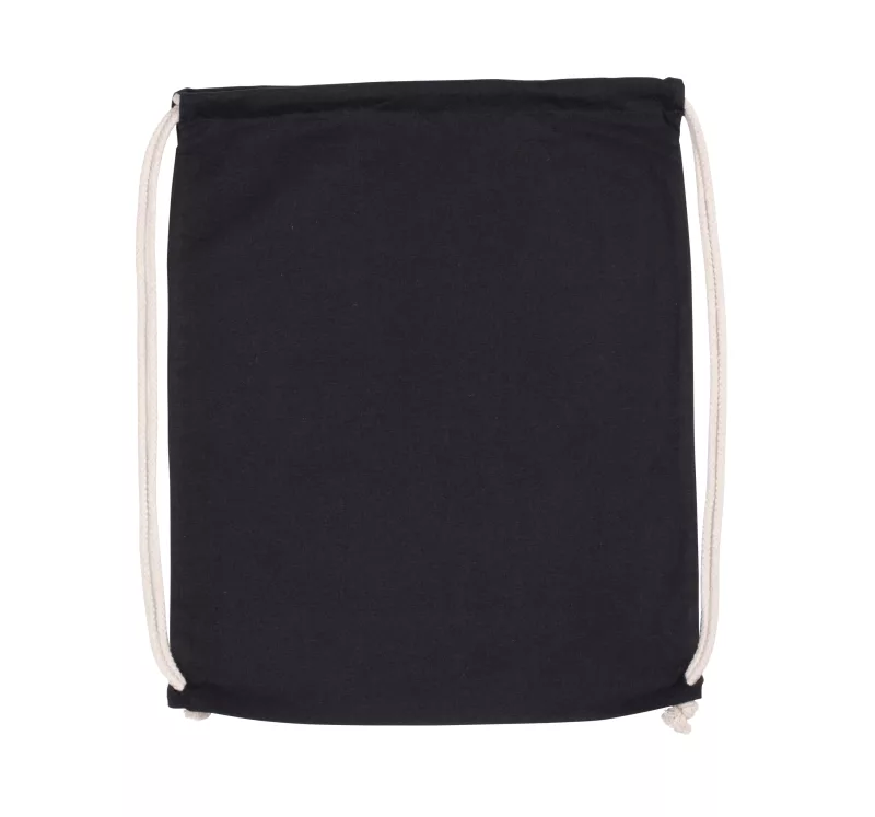 Sac à dos en coton bio avec cordelettes, Black