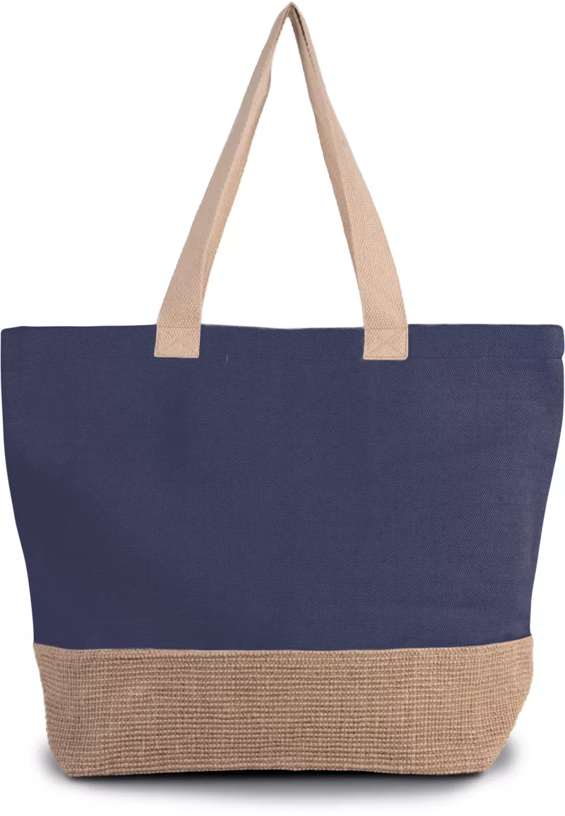 Shopping-Beuteltasche mit rustikalem Look, Patriot Blue / Natural