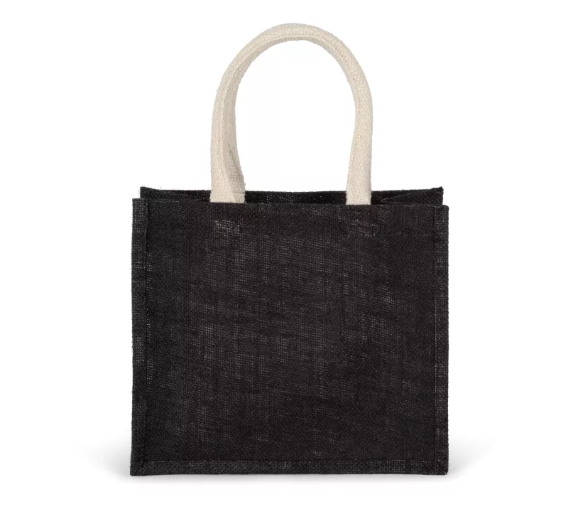 Jute canvas tote - medium, Black