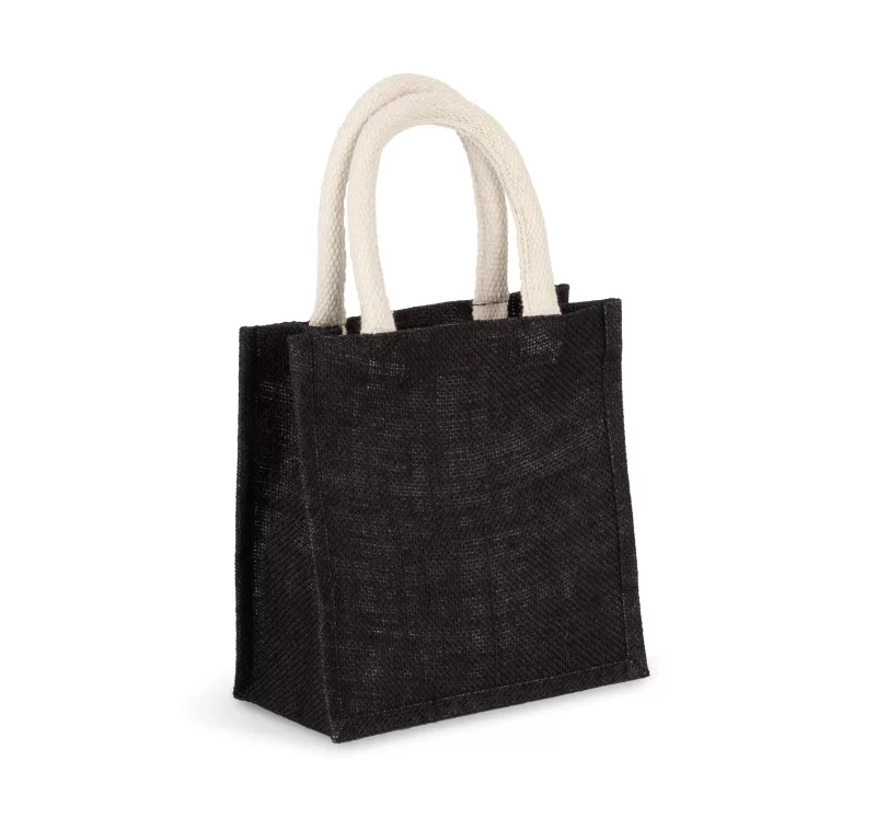 Sac style cabas en toile de jute - petit modèle, Black