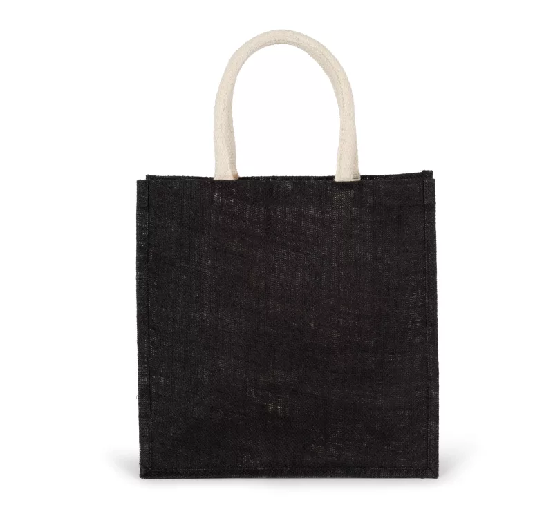 Jutetasche im Cabas-Stil Groß, Black