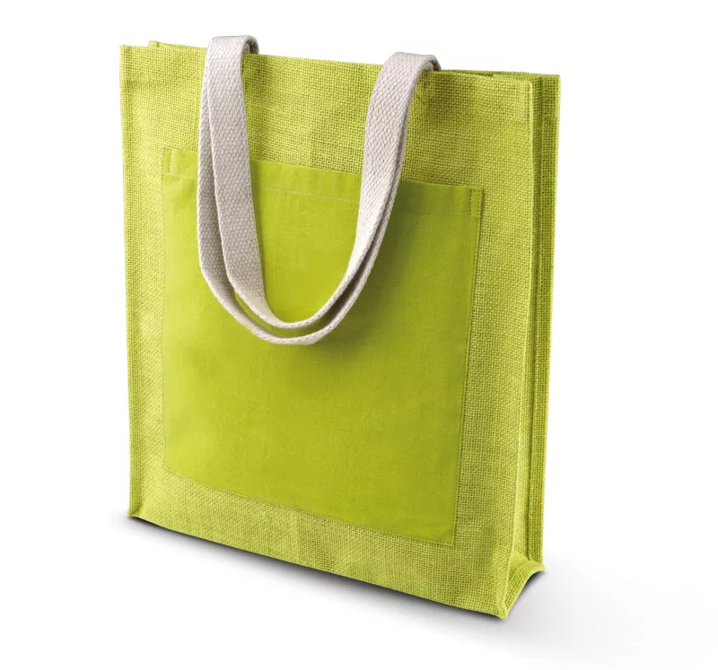 Jute shopper bag, Lime Green